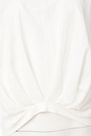Pleated Hem Top - White/tan