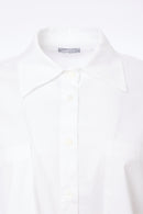 Uneven Hem Cotton Shirt - White