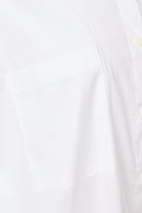 Uneven Hem Cotton Shirt - White