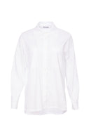 Uneven Hem Cotton Shirt - White
