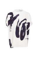 Short Revere Collar Jacket - White/navy