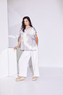 Splash Print Tie Dye Top - Mink