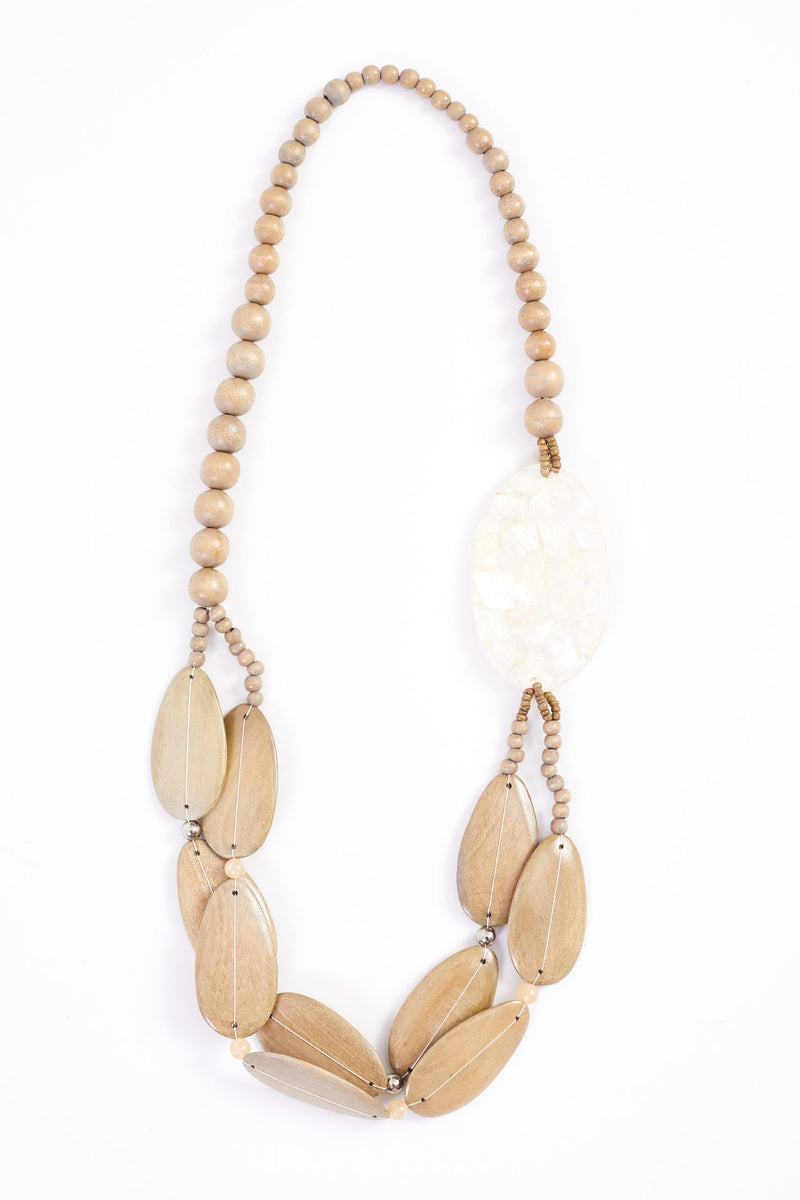 Metallic Look Stone Necklace - Champagne