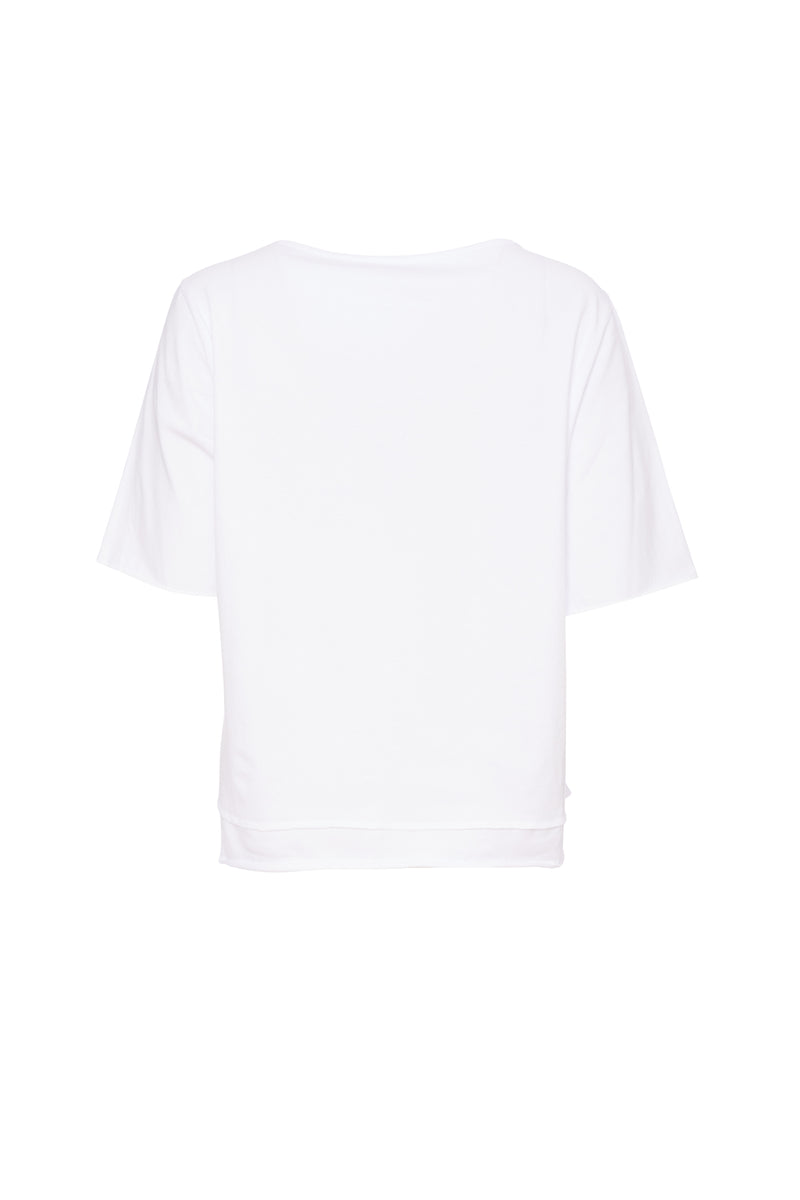 Placement Print T-Shirt - White/mint
