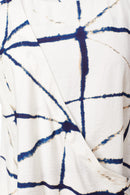 Mock Wrap Print Top - White/navy