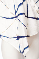 Mock Wrap Print Top - White/navy