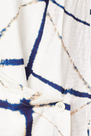 Mock Wrap Print Top - White/navy