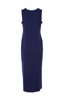 Basic Pocket Detail Jersey Dress - French Blue