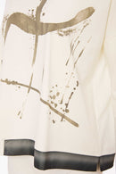 Contast Hem panel Placement Print Top - White/army