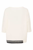 Contast Hem panel Placement Print Top - White/army