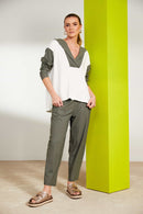 Patch Pocket Slim Leg Trouser - Army