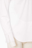 Contrast Jersey Panels Shirt - White