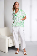 Circular Squiggle Print Blouse - White/glas