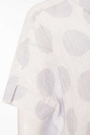 Pocket Detail Crinkle Spot Shirt - White/silver