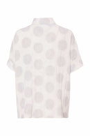 Pocket Detail Crinkle Spot Shirt - White/silver