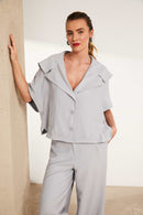 Wide Leg Trouser - Silver