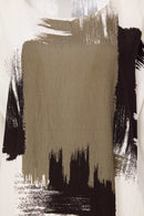 Brush Stroke Print Round Neck Top - White/army