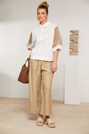 Soft Pull Up Trouser - Fudge