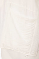 Side Pocket Contrast Button Shirt - Off White/black