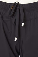 Cuff Detail Drawstring Waist Trouser - Black