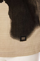 Print Round Neck Sleeveless Top - Taupe/black