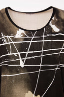 Print Round Neck Sleeveless Top - Taupe/black