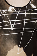 Print Round Neck Sleeveless Top - Taupe/black