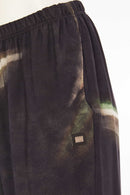 Brush Stroke Print Wide Leg Trouser - Black/glas
