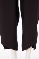 Curved Hem Detail Pull Up Trouser - Black