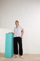 Pin Tuck Hem Trouser - Black