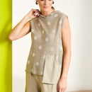 Pull Up Wide Leg Trouser - Biscuit