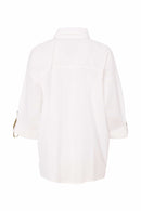 Brush Stroke Placement Print Shirt - White/biscuit