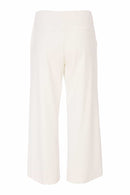Elastic Waist Wide Leg Trouser - Cream