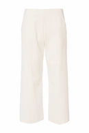 Elastic Waist Wide Leg Trouser - Cream