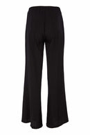 Wide Leg Drawstring Crinkle Trouser - Black