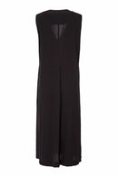 Long Side Slits Crinkle Waistcoat - Black