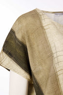 Wide Stripe Scratch Print Top - Army