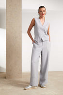 Asymmetric Style Waistcoat - Silver