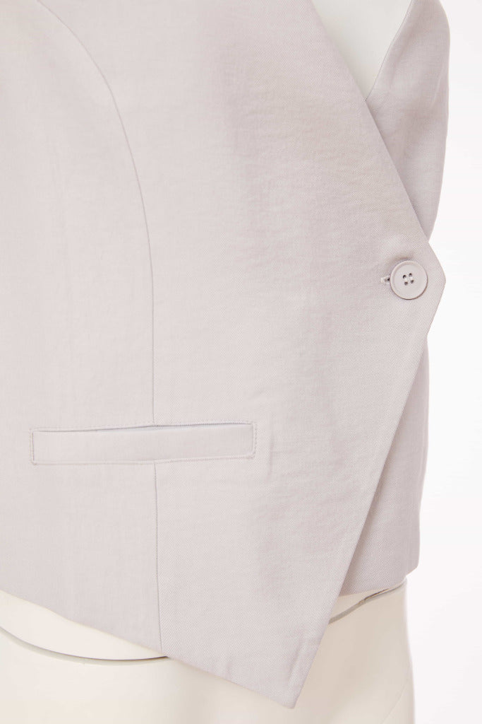 Asymmetric Style Waistcoat - Silver