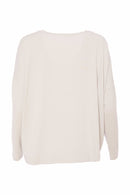 Brush Stroke Placement Print Top - Offwhite/navy