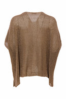Square Oversize V Neck Jumper - Toffee