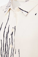 Scratch Print Textured Fabric Top - White/french Blue