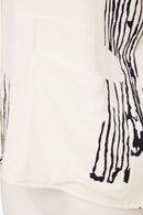 Scratch Print Textured Fabric Top - White/french Blue