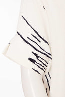 Scratch Print Textured Fabric Top - White/french Blue