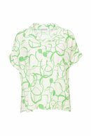 Circular Squiggle Print Blouse - White/glas