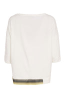 Placement Print Contrast Hem Top - White/lemon