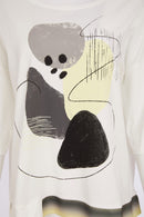 Placement Print Contrast Hem Top - White/lemon