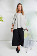 Faded Washed Round Neck Top - Taupe