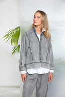 Washed Effect Tencel Jacket - Granite