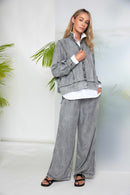 Washed Effect Tencel Jacket - Granite